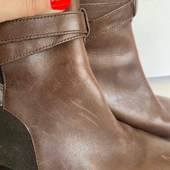 Lauren Ralph Lauren Brown Gersha Suede Leather Ankle Boot Buckle - Picture 8 of 8